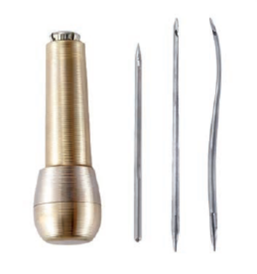 Picture of Copper Handle + Needle + 2 Awls