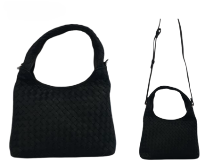 Picture of 256 Woven Leather Handbag with Crossbody Strap