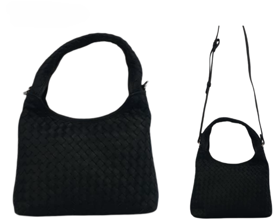 Picture of 256 Woven Leather Handbag with Crossbody Strap